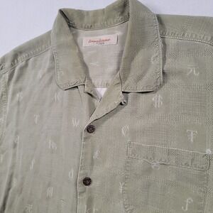 Tommy Bahama Relax Shirt Mens XL Silk Vegas Its Only Money Hawaiian Camp Green